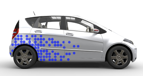 sticker kit petit pois auto