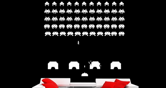sticker Space Invaders 