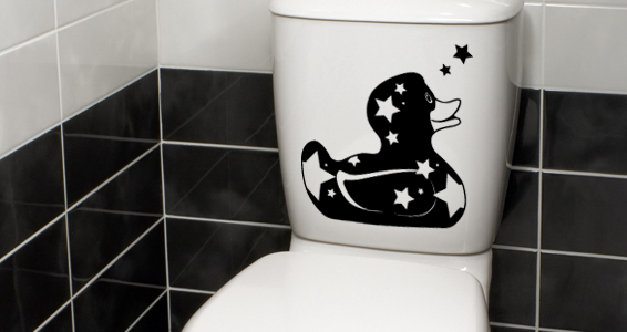 sticker Canard toil pour WC