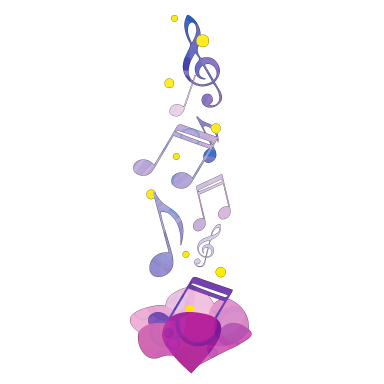 sticker Fleur et musique