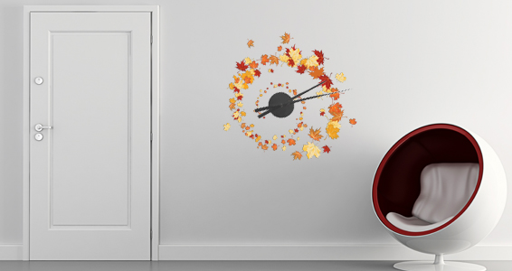 sticker Horloge automnale