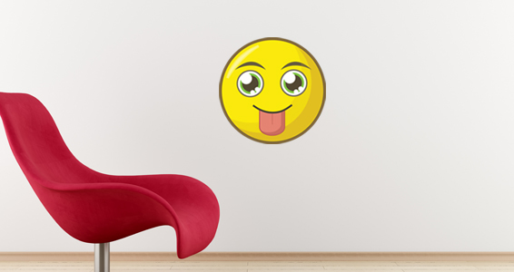 sticker smiley langue