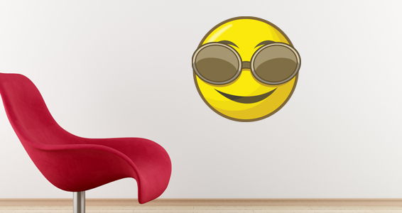 sticker smiley lunette de soleil