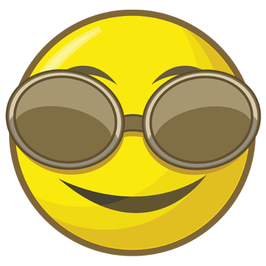 sticker smiley lunette de soleil