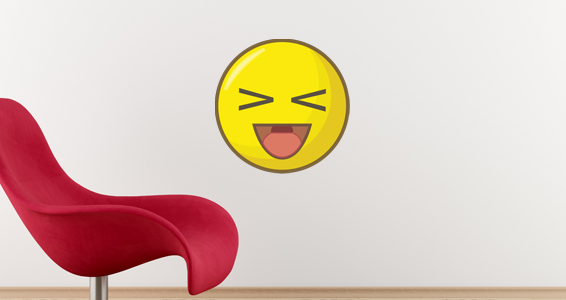 sticker smiley rire