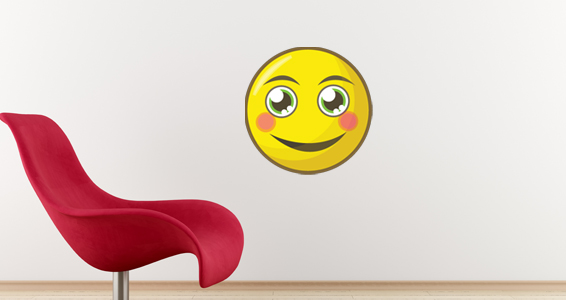 sticker smiley qui rougi