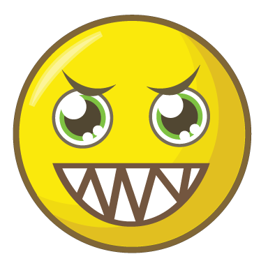 sticker smiley sadique