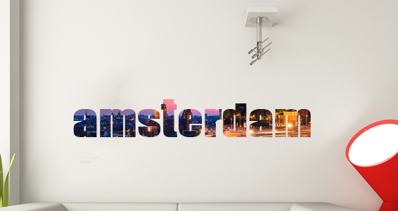 sticker texte voyage amsterdam